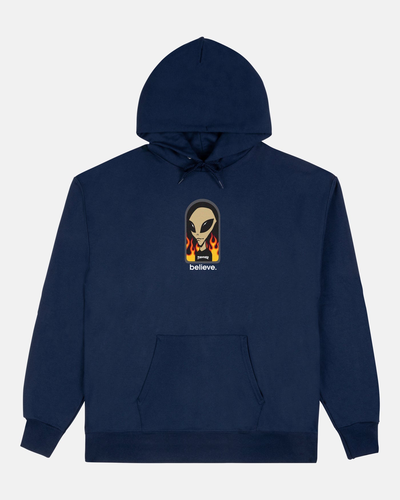 THRASHER ALIEN WORKSHOP 'BELIEVE' HOODIE - NAVY