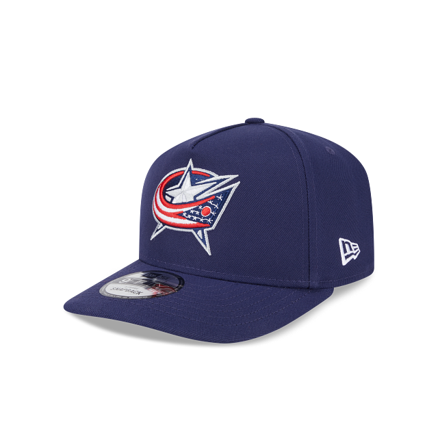 COLUMBUS BLUE JACKETS 9FIFTY A-FRAME NEW ERA NHL NAVY SNAPBACK HAT