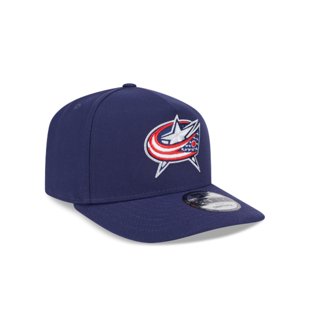 COLUMBUS BLUE JACKETS 9FIFTY A-FRAME NEW ERA NHL NAVY SNAPBACK HAT