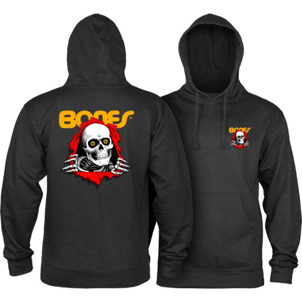 POWELL PERALTA BONES RIPPER HOODIE CHARCOAL HEATHER