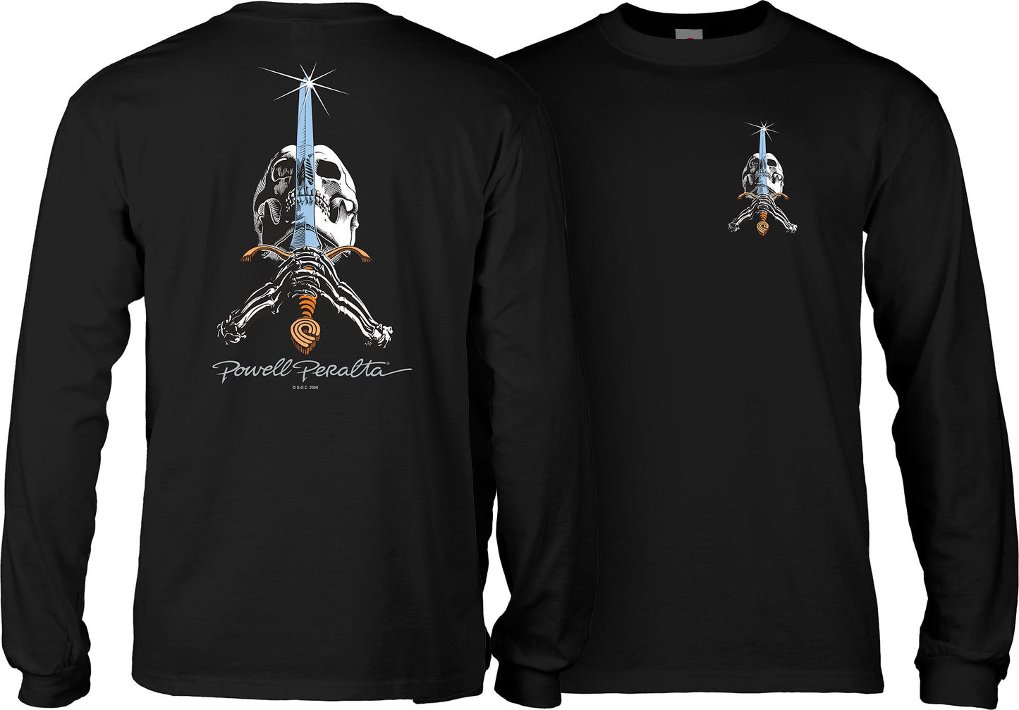 Powell Peralta Skull & Sword Long Sleeve T-Shirt Black