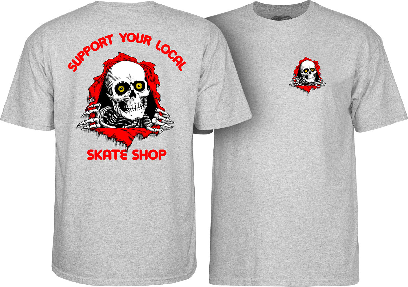 Powell Peralta 'Support Your Local Skate Shop' T-shirt - Grey