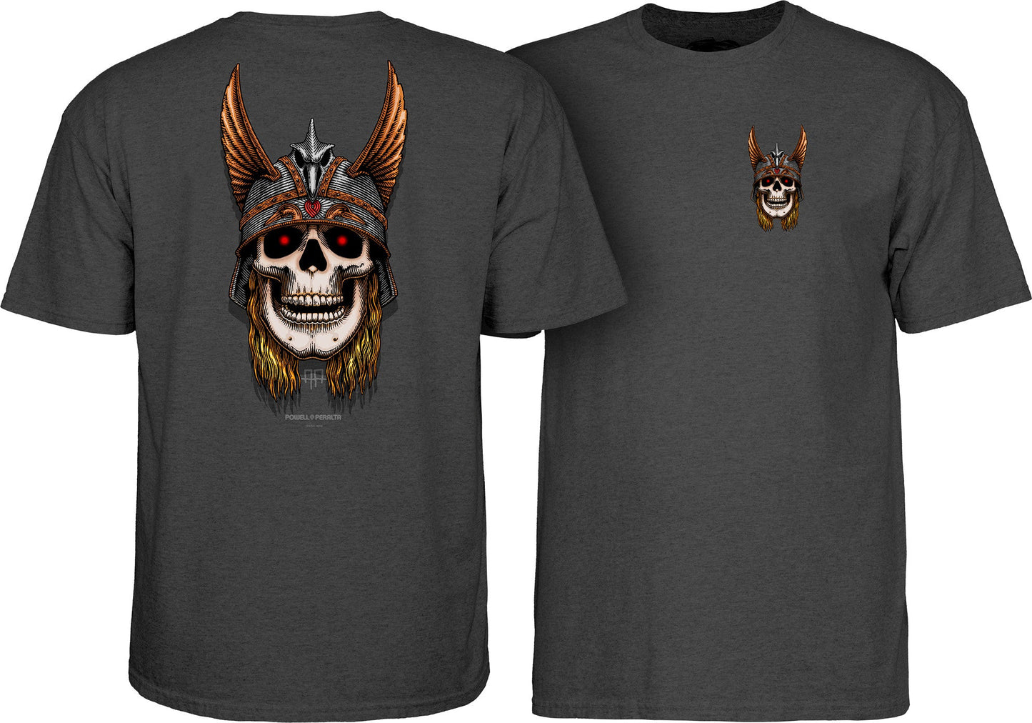 Powell Peralta Andy Anderson Skull T-shirt - Charcoal