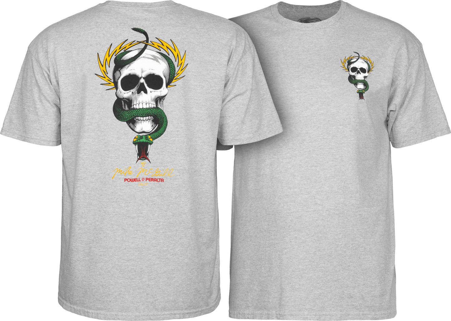 Powell Peralta Mike McGill Skull & Snake T-shirt - Grey