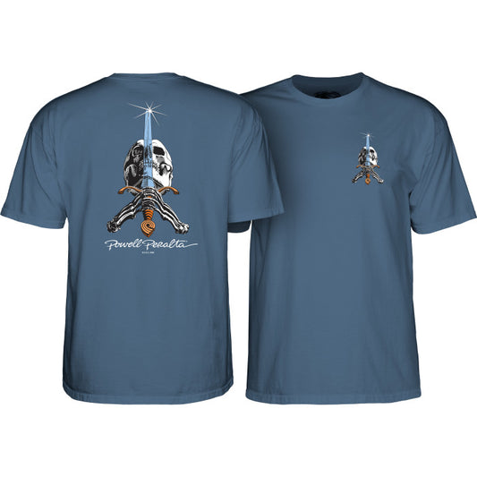 Powell Peralta Skull & Sword T-Shirt Indigo Blue