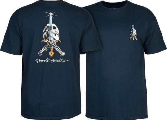 Powell Peralta Skull & Sword T-Shirt Navy