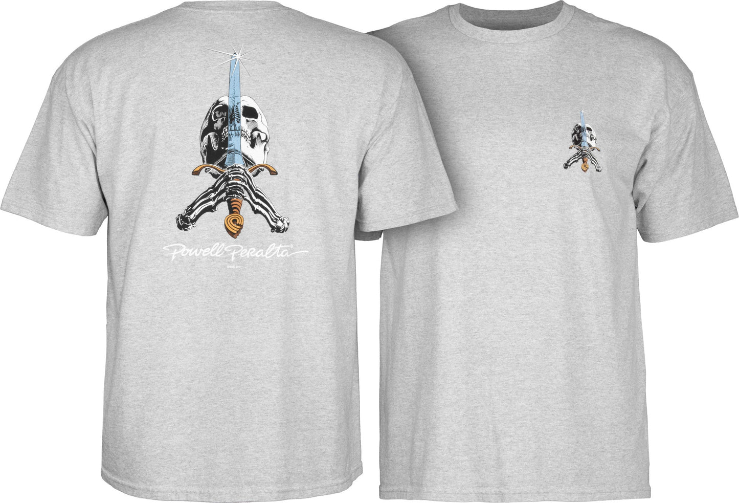 Powell Peralta Skull & Sword T-Shirt Grey