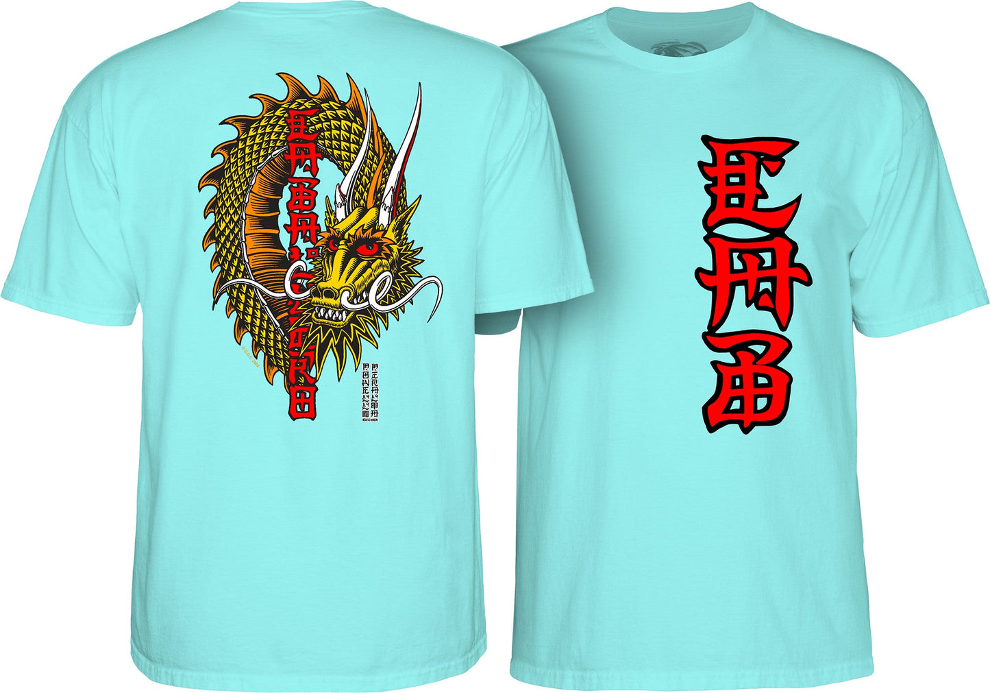 Powell Peralta Steve Caballero Ban This Dragon T-shirt - Teal Ice