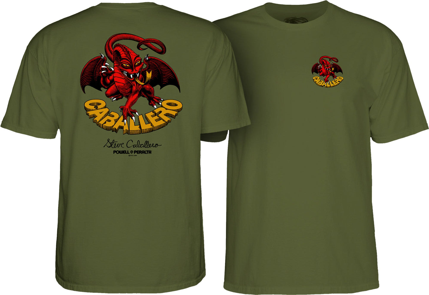 Powell Peralta Steve Caballero Dragon II T-shirt - Military Green