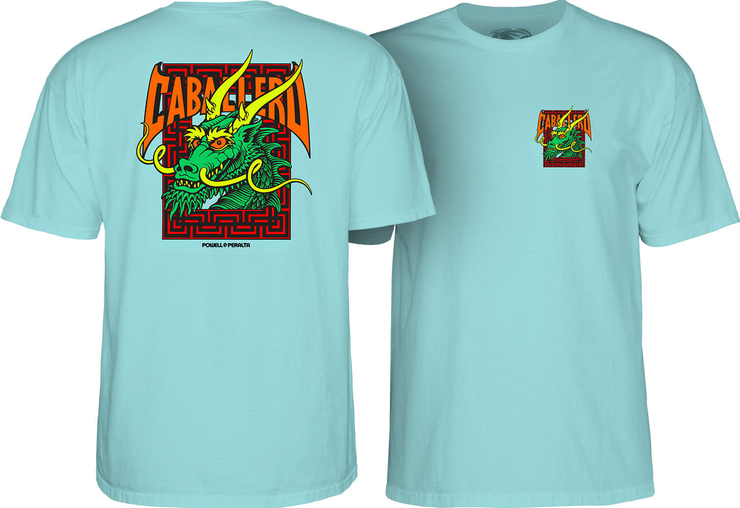 Powell Peralta Steve Caballero Street Dragon T-shirt - Teal Ice