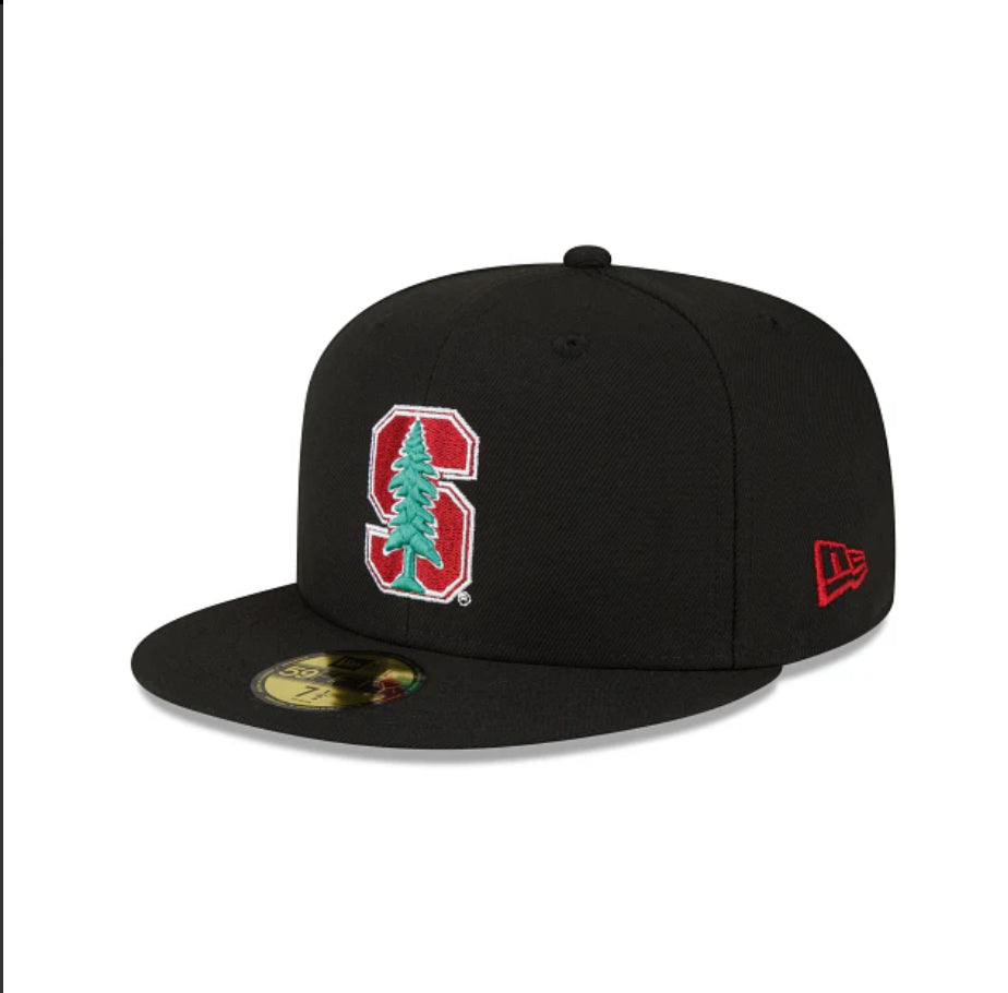 STANFORD CARDINALS 59FIFTY NEW ERA BLACK FITTED HAT