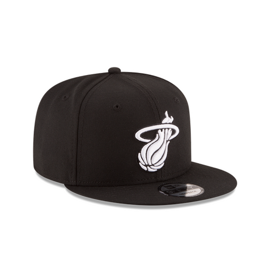 MIAMI HEAT 9FIFTY NBA NEW ERA BLACK SNAPBACK HAT