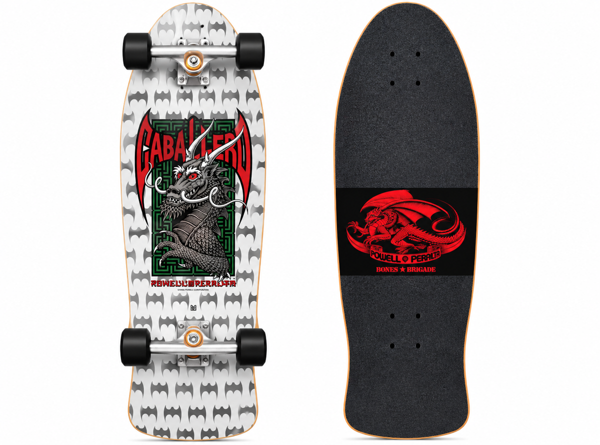 Powell Peralta Steve Caballero Bones Brigade Series 17 custom complete - pearl white silver bats with Rat Bones wheels