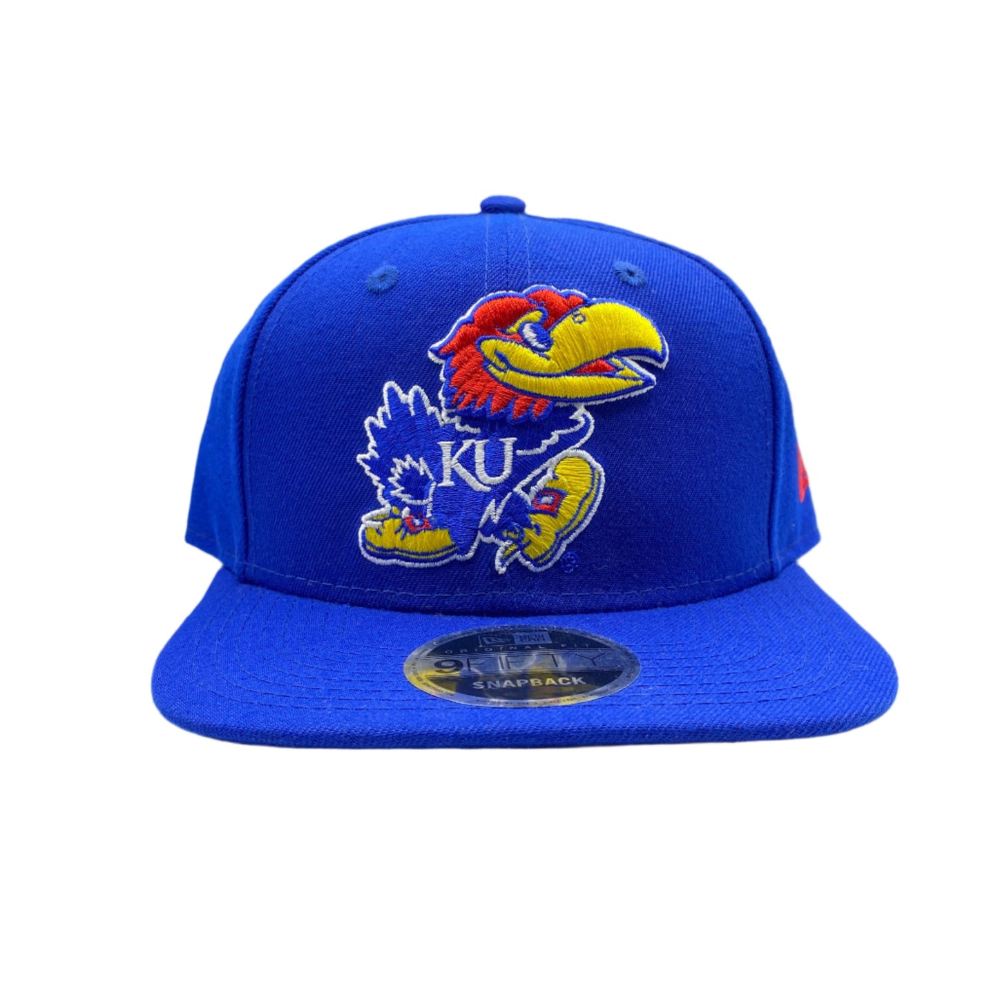 KANSAS JAYHAWKS 9FIFTY NEW ERA BLUE LOGO COLLEGE SNAPBACK HAT