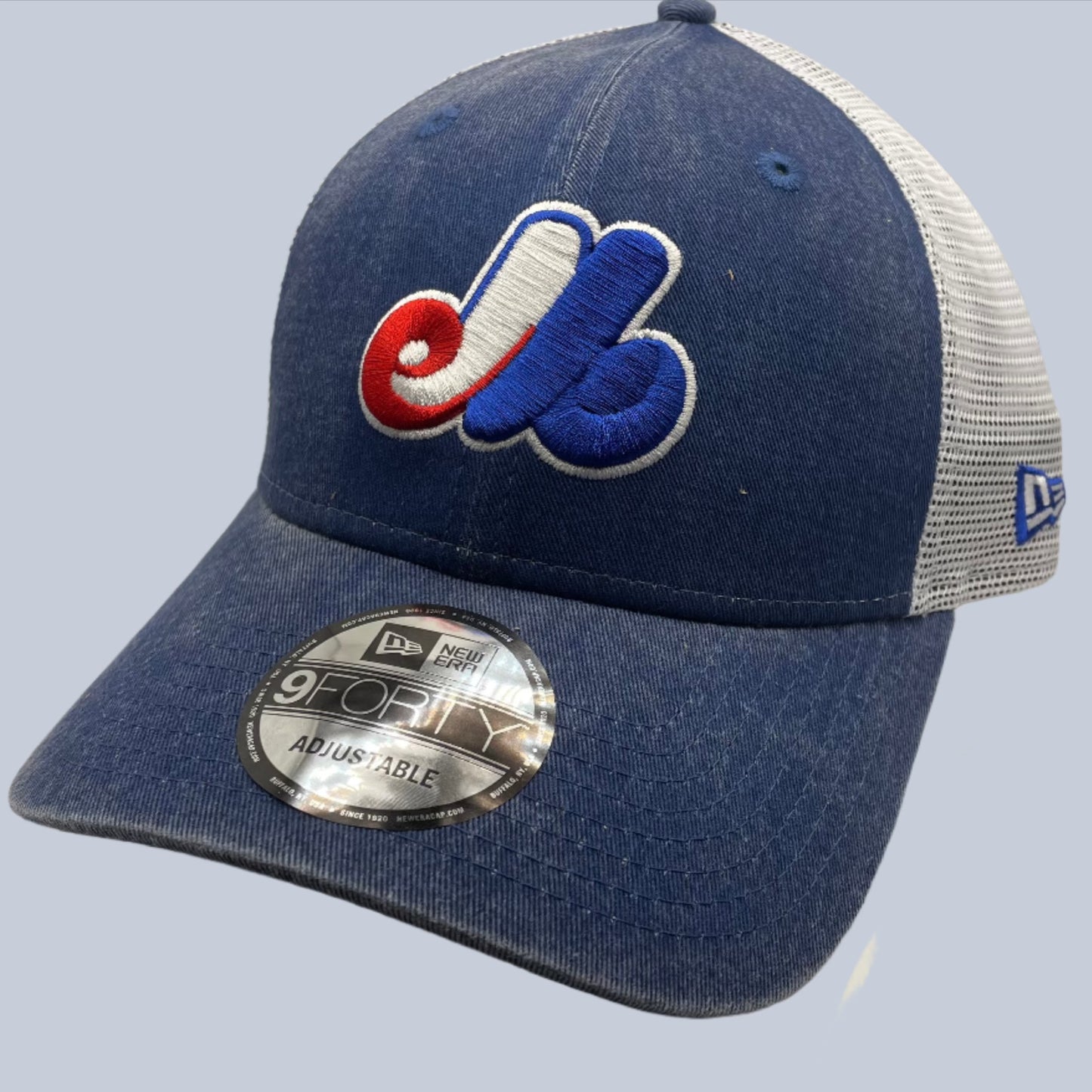 MONTREAL EXPOS 9FORTY NEW ERA 1969 COOPERSTOWN WASHED TRUCKER SNAPBACK HAT