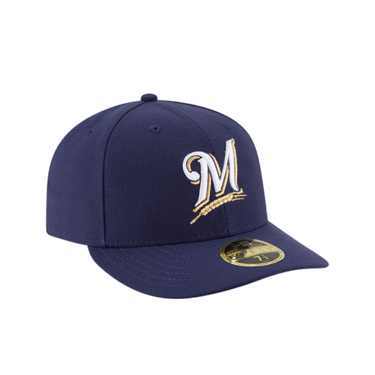 MILWAUKEE BREWERS 59FIFTY NEW ERA NAVY LOW PRO FITTED HAT