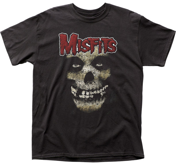 MISFITS WEATHERED SKULL T-SHIRT - BLACK