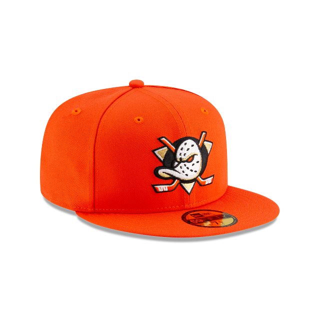ANAHEIM DUCKS NEW ERA NHL 59FIFTY ORANGE FITTED HAT