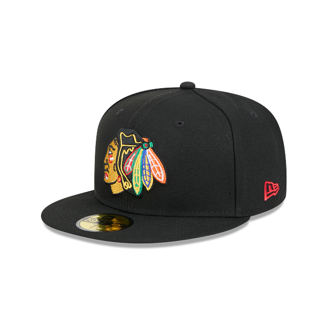 CHICAGO BLACKHAWKS NEW ERA NHL 59FIFTY BLACK FITTED HAT