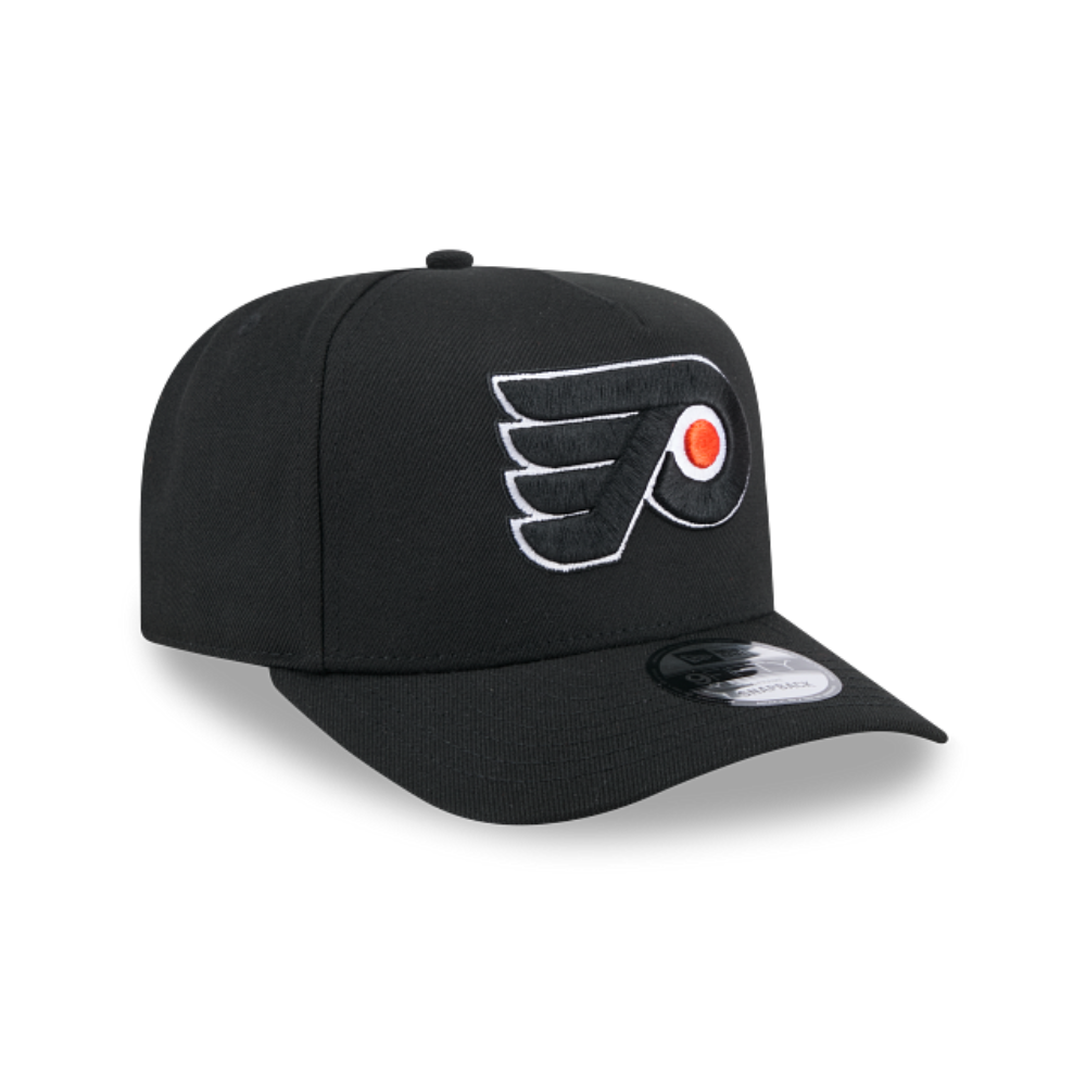PHILADELPHIA FLYERS 9FIFTY A-FRAME NEW ERA NHL BLACK SNAPBACK HAT