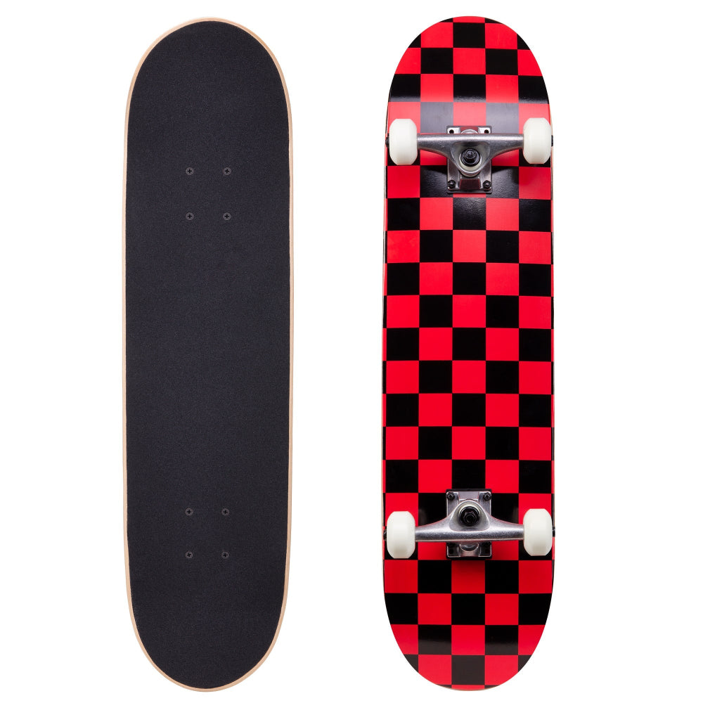 Runner 8 inch Checker Red Complete Skateboard