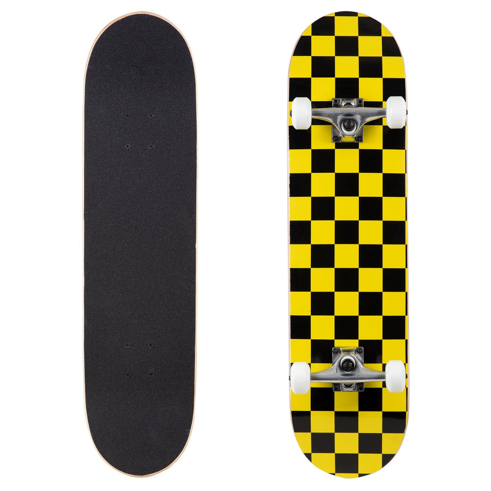 Runner 8 inch Checker Yellow Complete Skateboard
