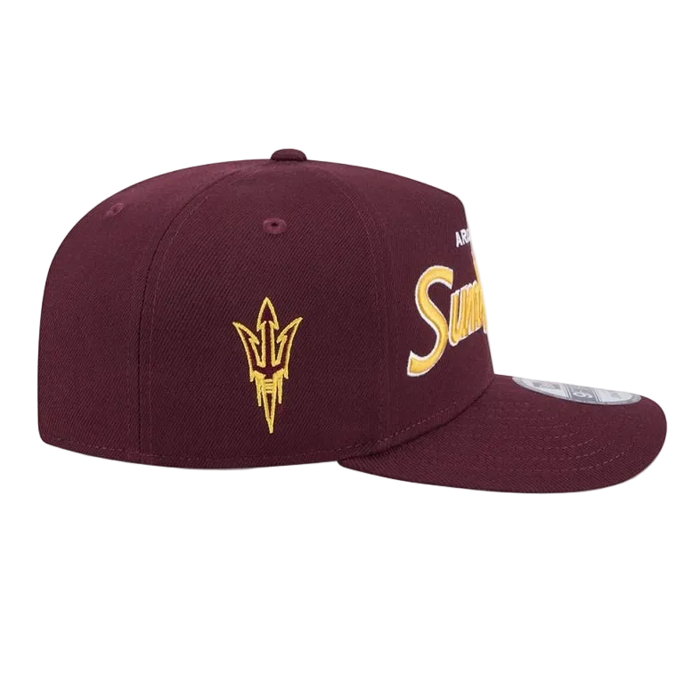ASU SUN DEVILS 9FIFTY A-FRAME NEW ERA NCAA MAROON SCRIPT SNAPBACK HAT