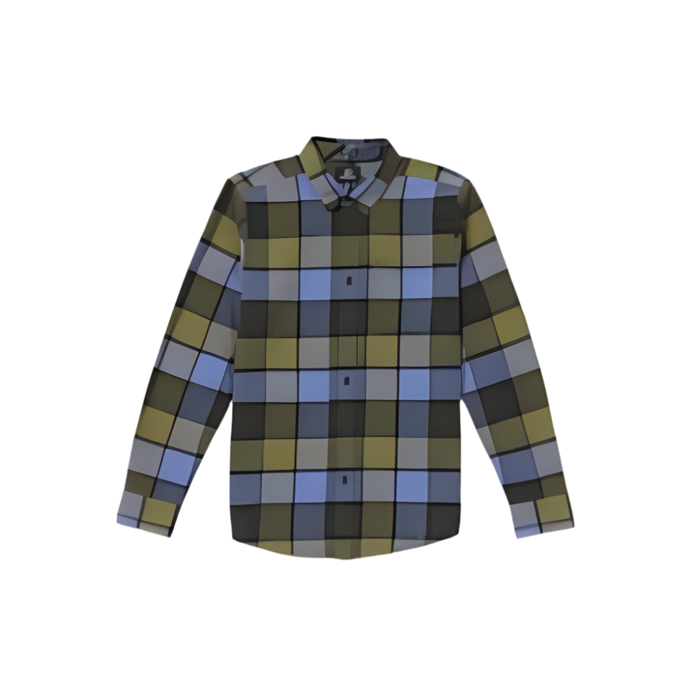 VOLCOM CADEN PLAID FLANNEL - RINSED BLACK