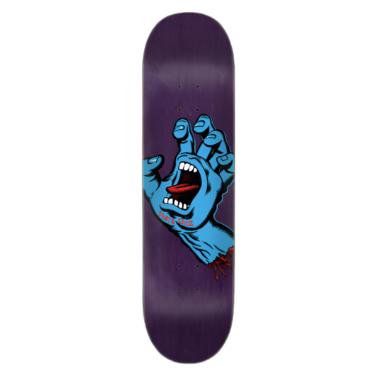 SANTA CRUZ SCREAMING HAND W/ PURPLE BACKGROUND DECK - 8.375"