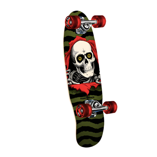 POWELL PERALTA MINI RIPPER BIRCH SKATEBOARD GREEN/BLACK COMPLETE - 7.5"