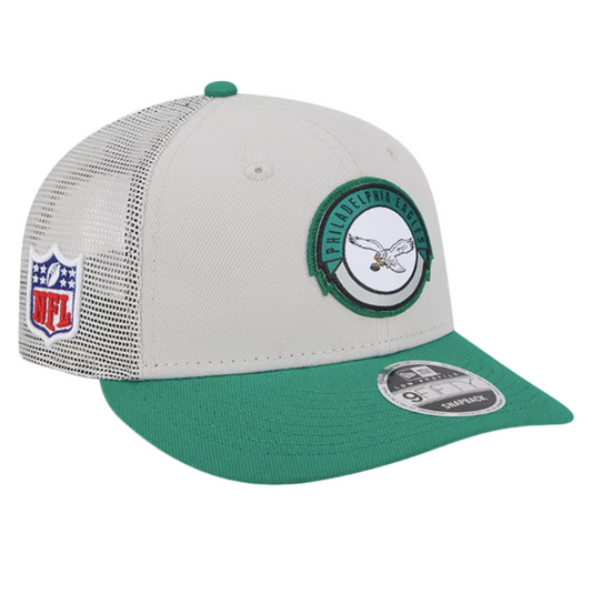 PHILADELPHIA EAGLES 9FIFTY NEW ERA NFL LOW PROFILE TRUCKER SNAPBACK HAT