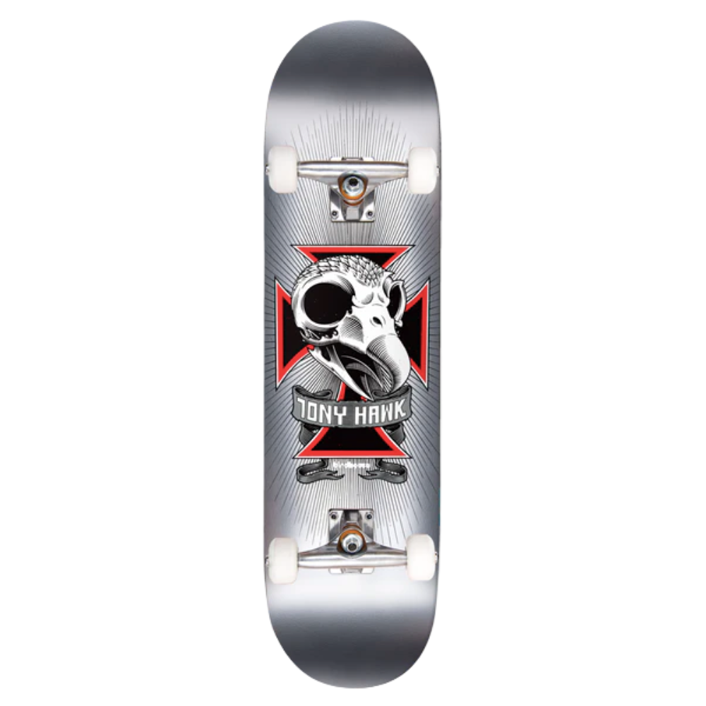 BIRDHOUSE TONY HAWK SKULL 2 CHROME PREMIUM COMPLETE SKATEBOARD - 7.75"