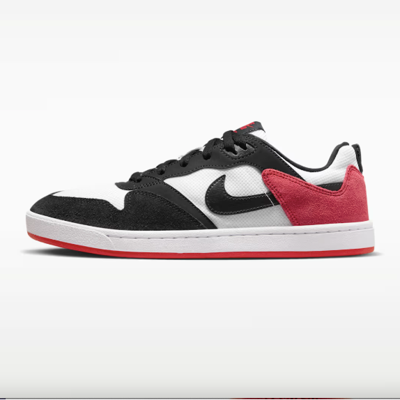 NIKE SB ALLEYOOP WHITE/BLACK/UNIVERSITY RED SKATE SHOES