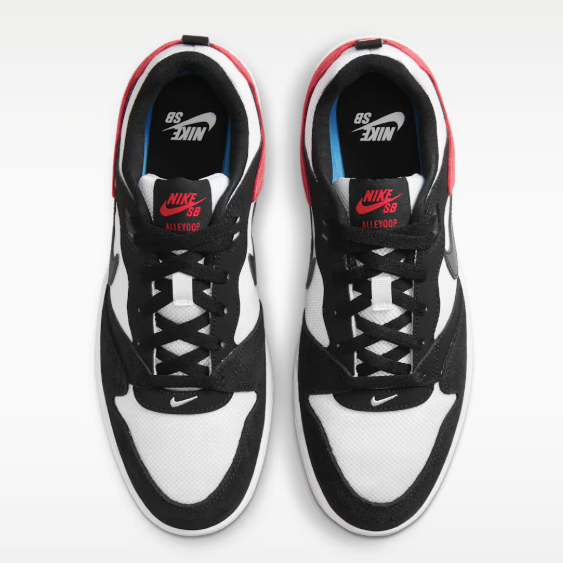 NIKE SB ALLEYOOP WHITE/BLACK/UNIVERSITY RED SKATE SHOES