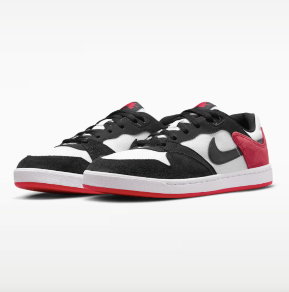 NIKE SB ALLEYOOP WHITE/BLACK/UNIVERSITY RED SKATE SHOES
