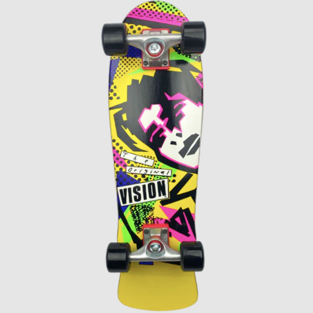 VISION OG MARK GONZALES YELLOW MINI CRUISER COMPLETE SKATEBOARD - 8.0" X 28.75"