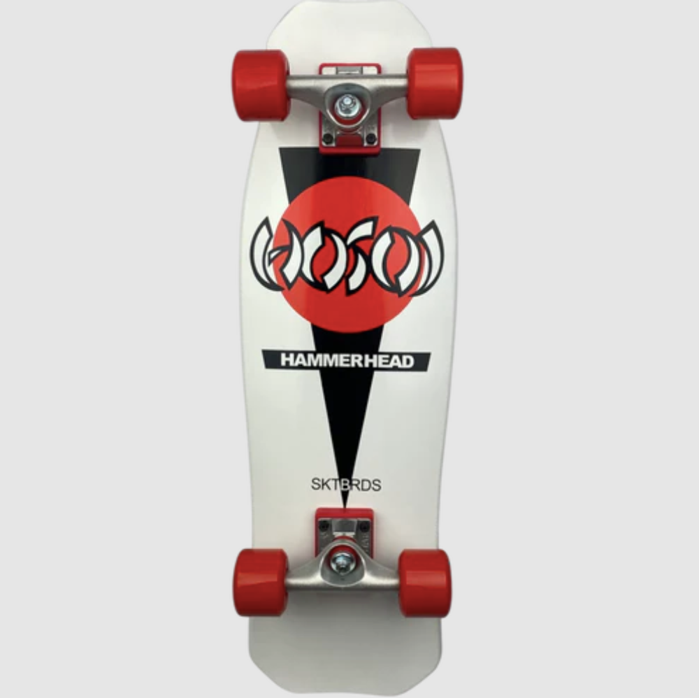 HOSOI OG HAMMERHEAD WHITE MINI CRUISER COMPLETE SKATEBOARD - 8.5" X 28"