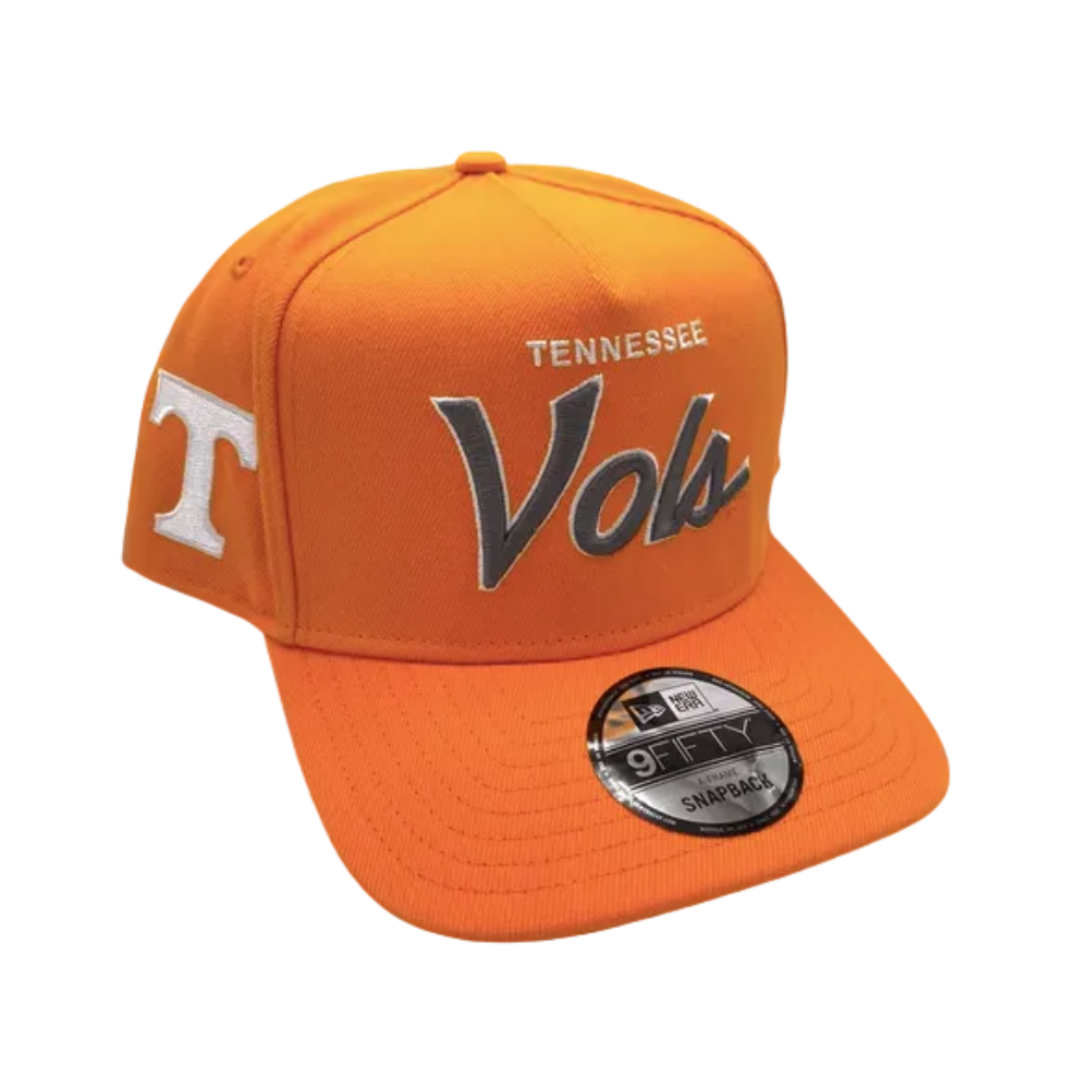 TENNESSEE VOLUNTEERS 9FIFTY A-FRAME NEW ERA NCAA ORANGE SCRIPT SNAPBACK HAT