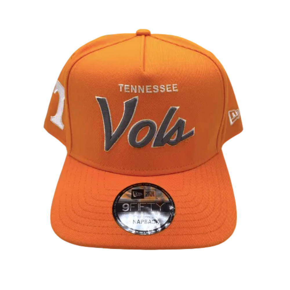 TENNESSEE VOLUNTEERS 9FIFTY A-FRAME NEW ERA NCAA ORANGE SCRIPT SNAPBACK HAT