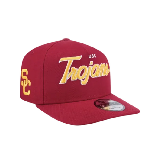 USC TROJANS 9FIFTY A-FRAME NEW ERA NCAA RED SCRIPT SNAPBACK HAT