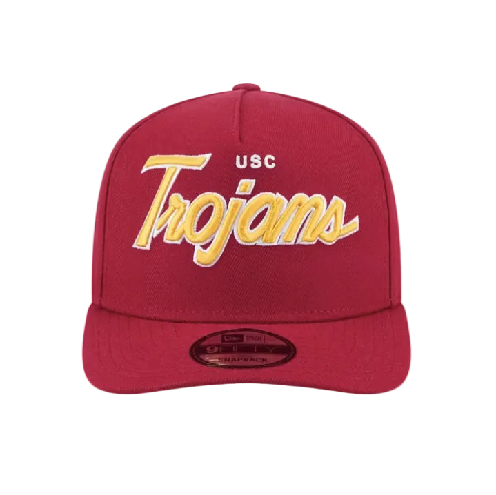USC TROJANS 9FIFTY A-FRAME NEW ERA NCAA RED SCRIPT SNAPBACK HAT