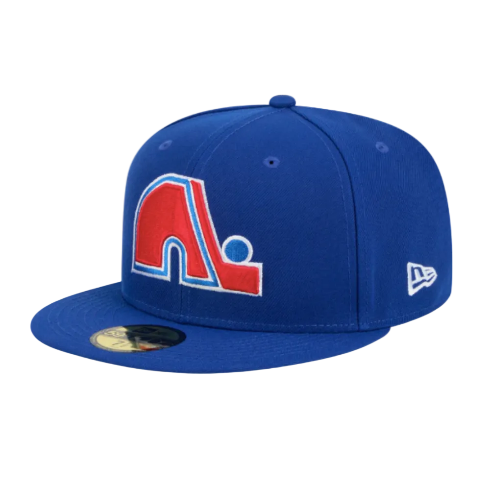 QUEBEC NORDIQUES NEW ERA NHL 59FIFTY BLUE RED LOGO FITTED HAT