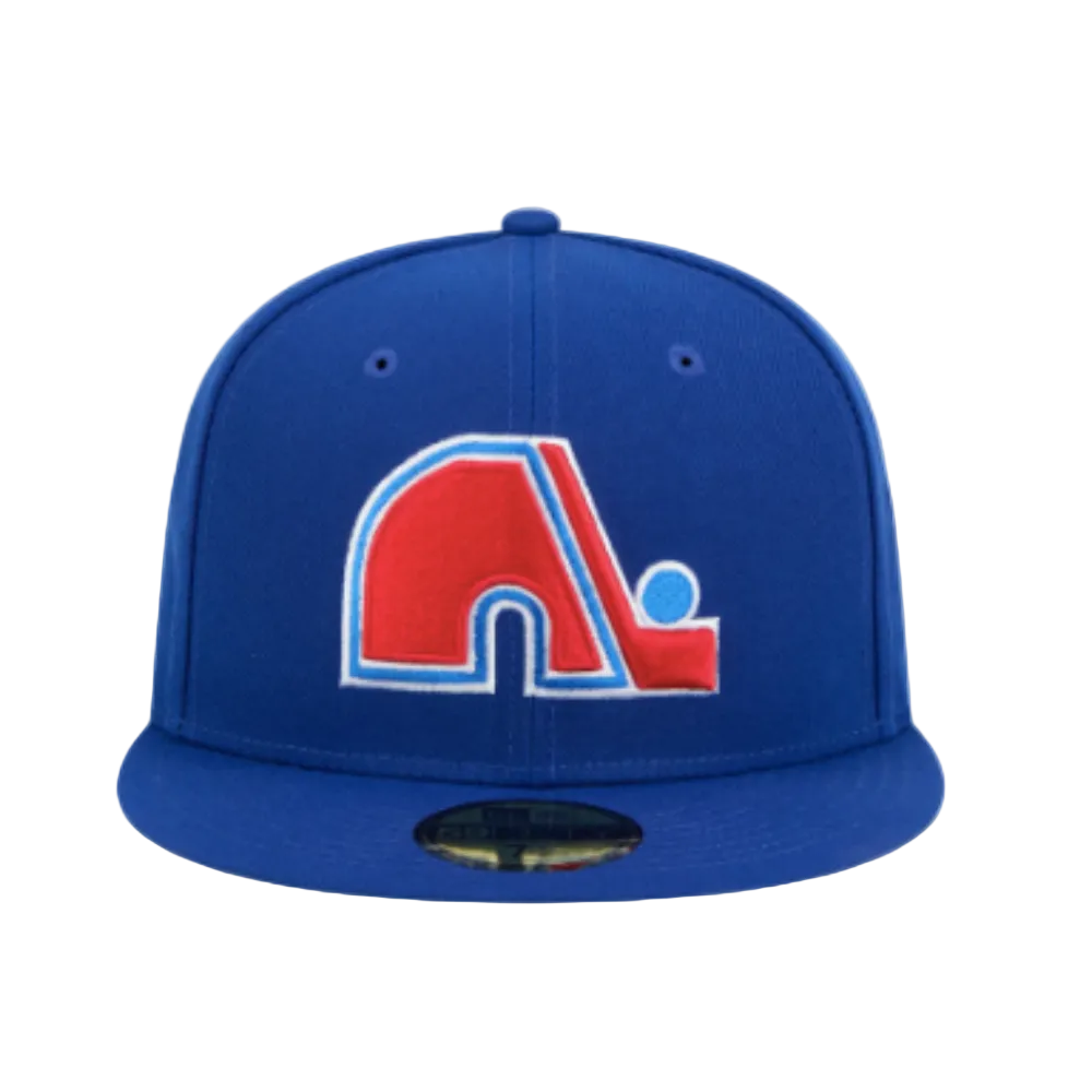 QUEBEC NORDIQUES NEW ERA NHL 59FIFTY BLUE RED LOGO FITTED HAT