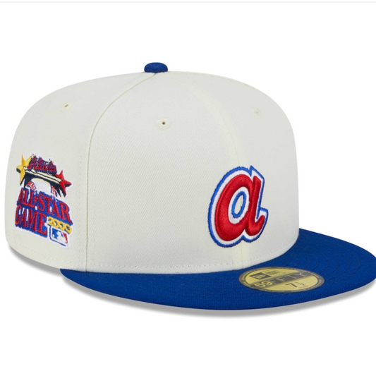 ATLANTA BRAVES 59FIFTY NEW ERA RETRO ALL-STAR 2TONE BLUE & OFF-WHITE FITTED HAT