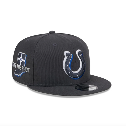 INDIANAPOLIS COLTS 9FIFTY NEW ERA 2024 DRAFT GRAY SNAPBACK HAT