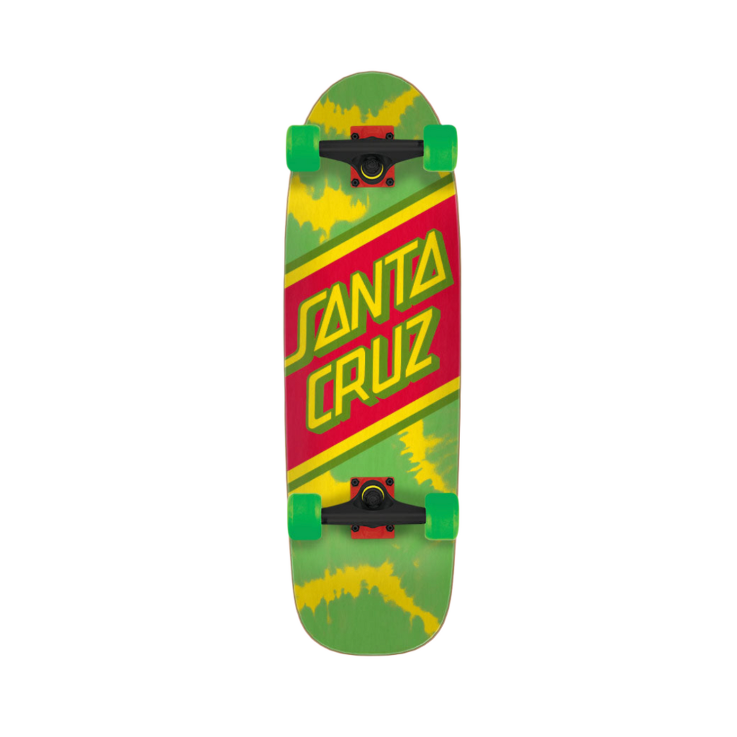 SANTA CRUZ RASTA TIE DYE STREET CRUISER GREEN COMPLETE - 8.79" x 29.05"