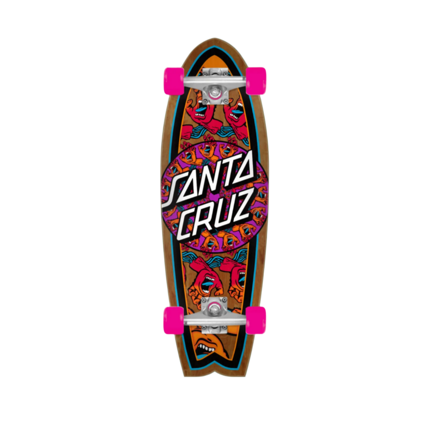 SANTA CRUZ MANDALA HAND STREET CRUISER SHARK MULTICOLOR COMPLETE - 8.8" x 27.7"