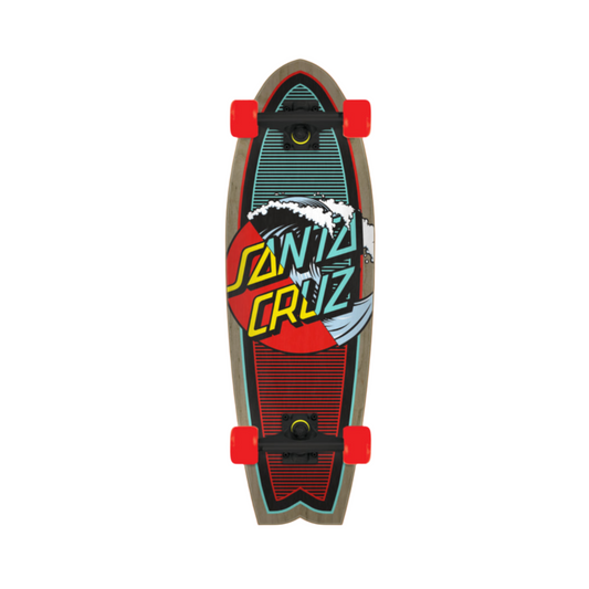 SANTA CRUZ CLASSIC WAVE SPLICE STREET CRUISER SHARK MULTICOLOR COMPLETE - 8.8" x 27.7"