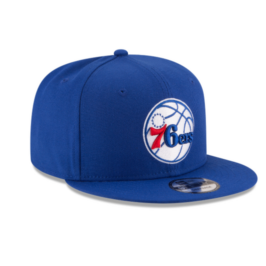 PHILADELPHIA 76ERS 9FIFTY NBA NEW ERA BLUE SNAPBACK HAT