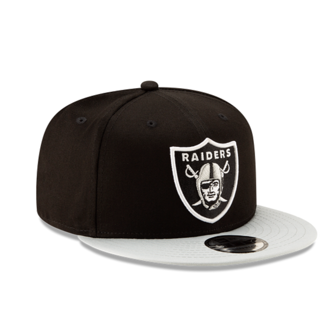 LAS VEGAS RAIDERS 9FIFTY NEW ERA 2TONE BLACK AND GRAY SNAPBACK HAT